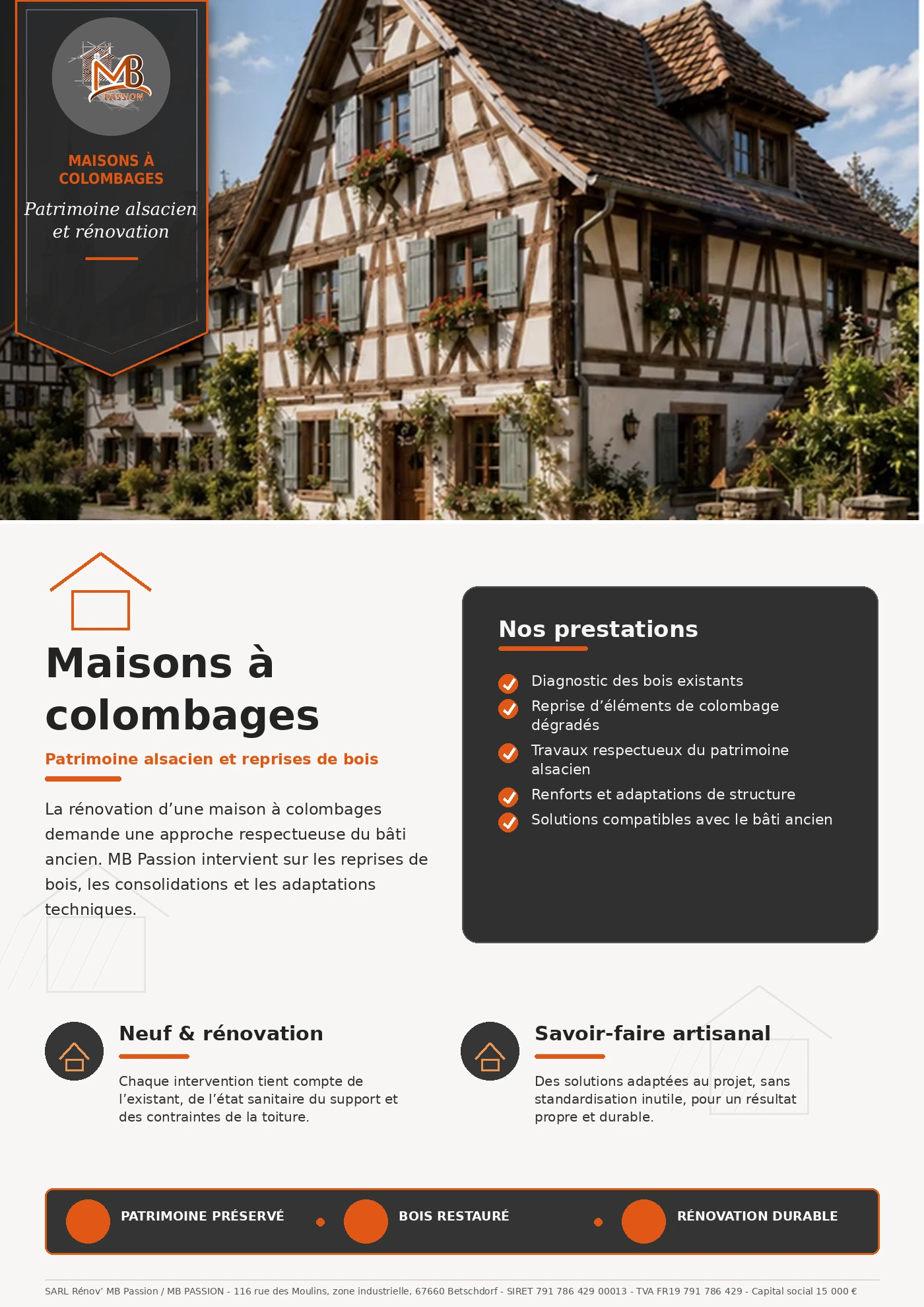Maison à colombages - fiche visuelle Rénov MB Passion