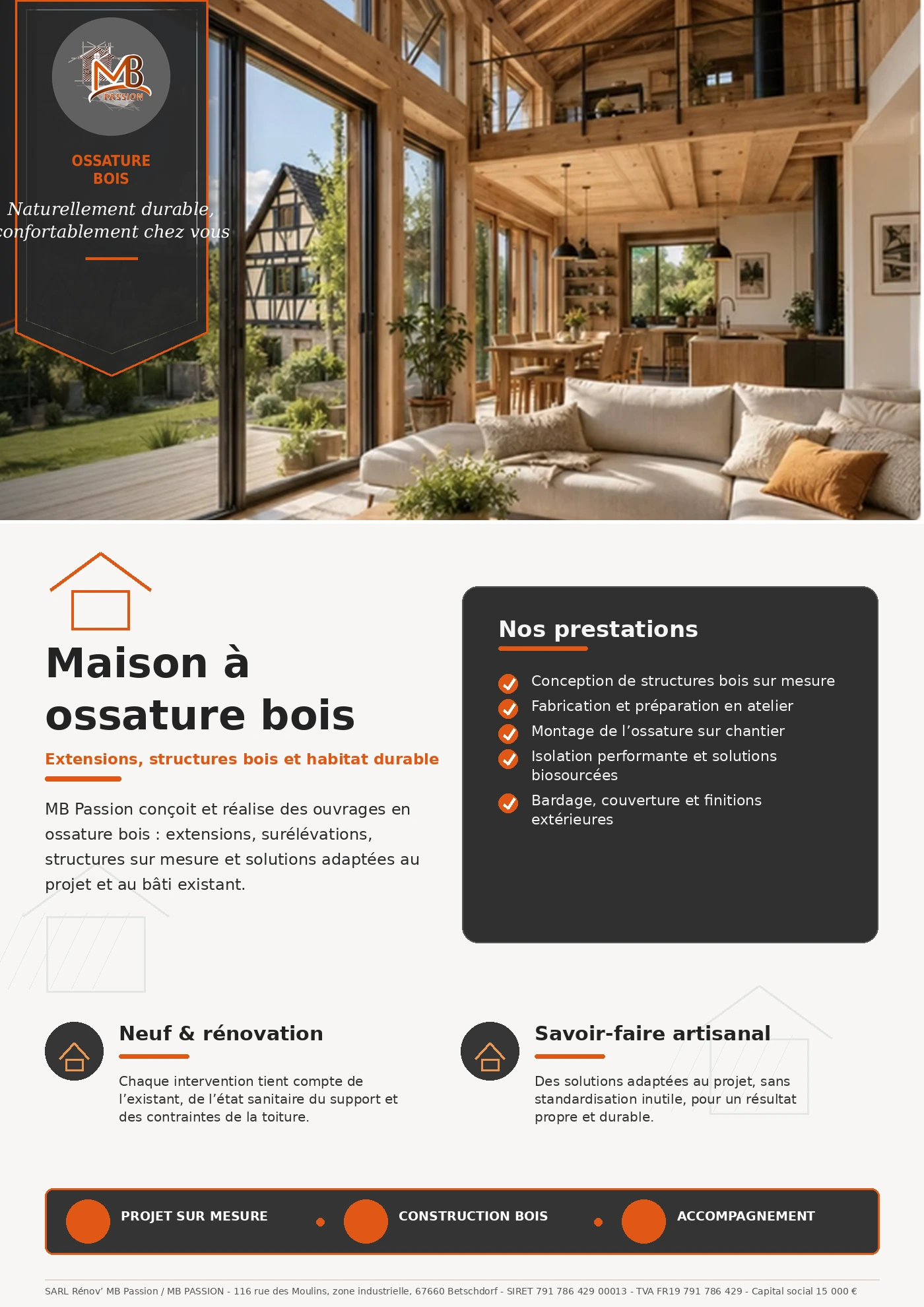 Maison à ossature bois - fiche visuelle Rénov MB Passion