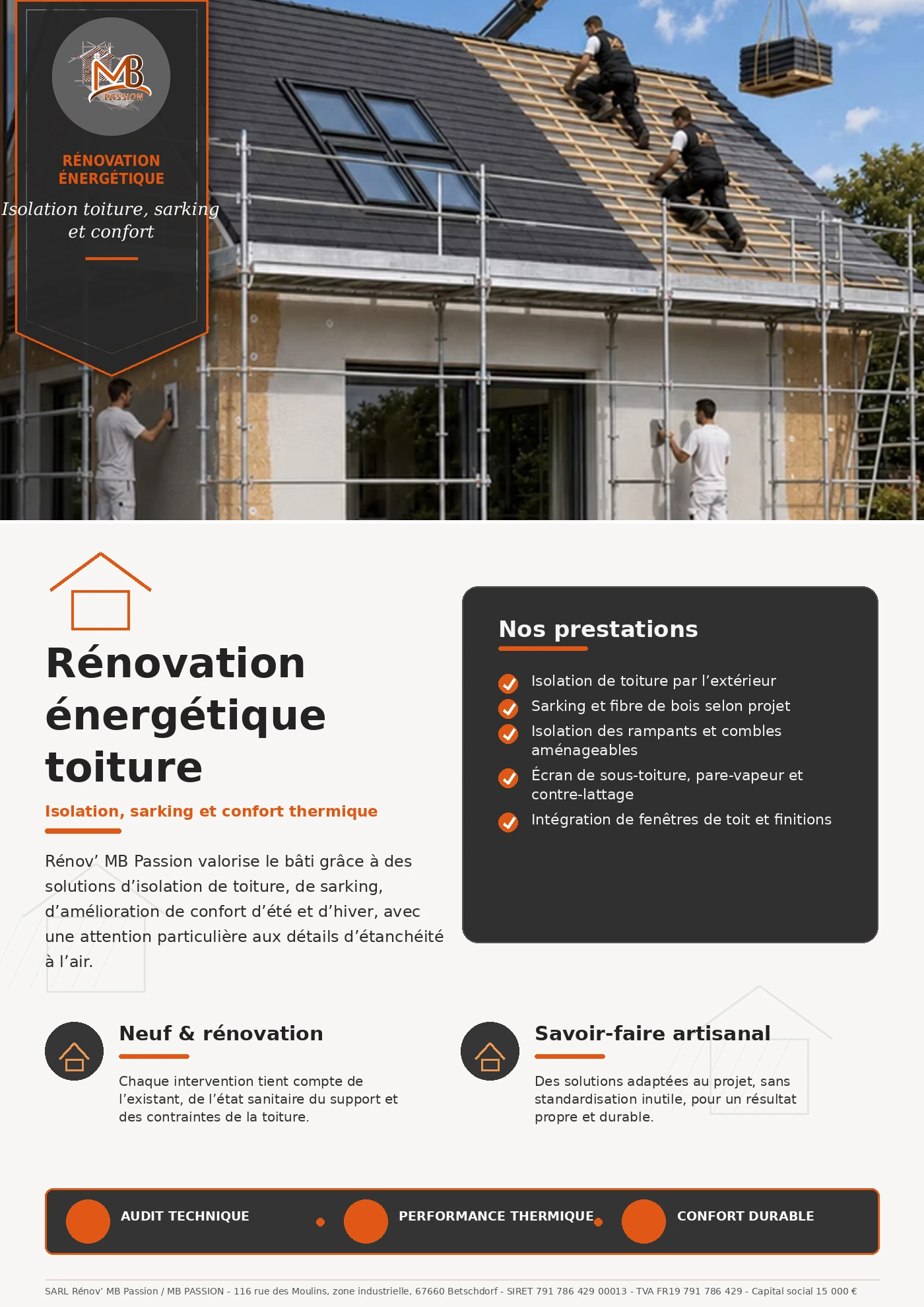 Rénovation énergétique toiture - fiche visuelle Rénov MB Passion