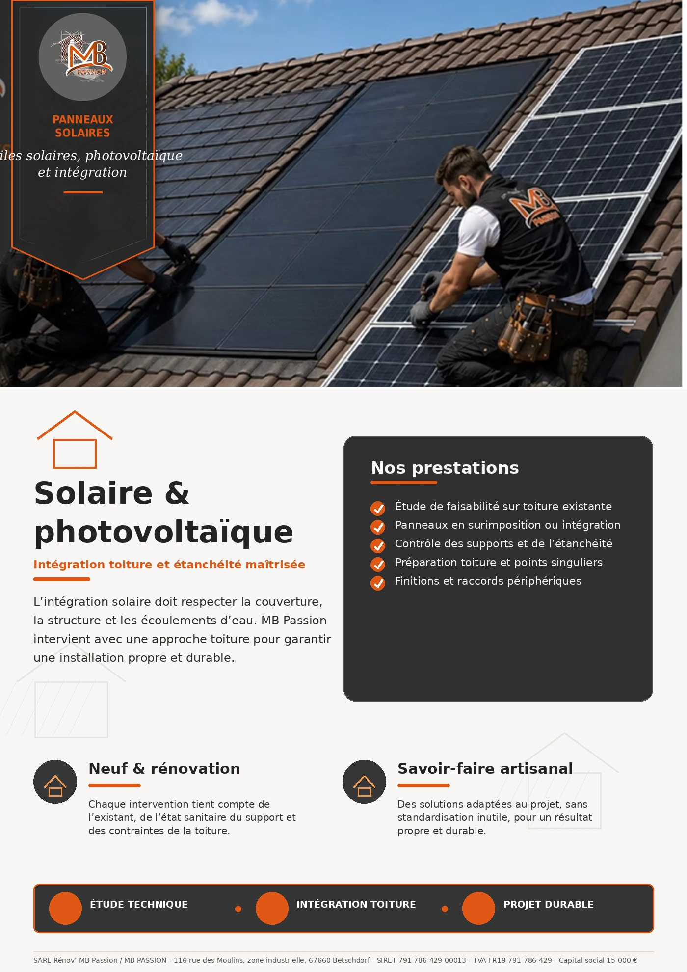 Panneaux solaires & photovoltaïques - fiche visuelle Rénov MB Passion